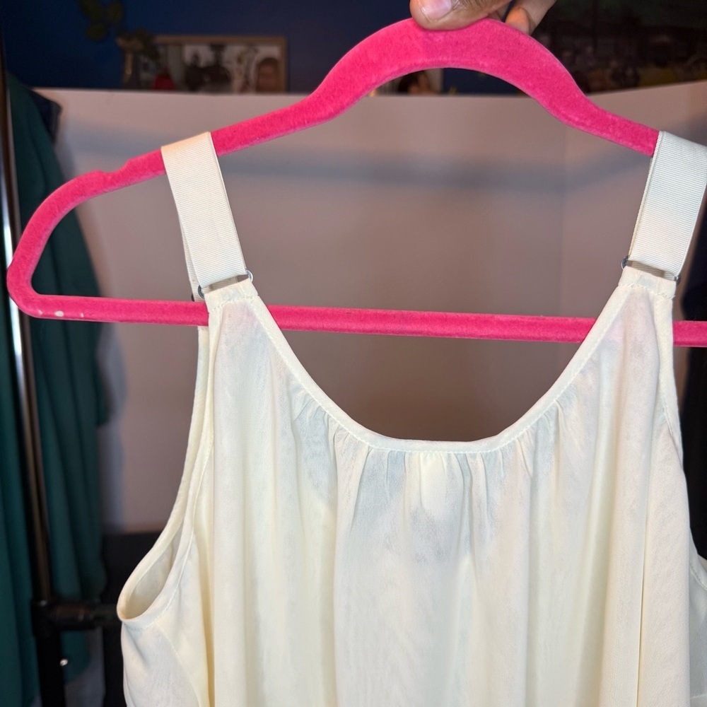 Lane Bryant Size 20 Cream Rhinestone Neckline Tank Top Blouse - Picture 5 of 6